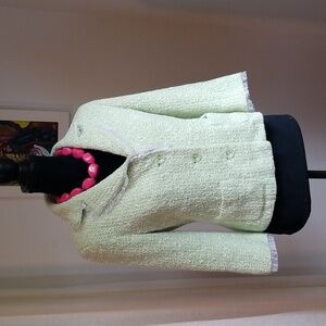 CHARLES GRAY LONDON Vintage 90s Lime Boucle Jacket Medium